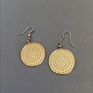 Silver Studded Drop Earrings